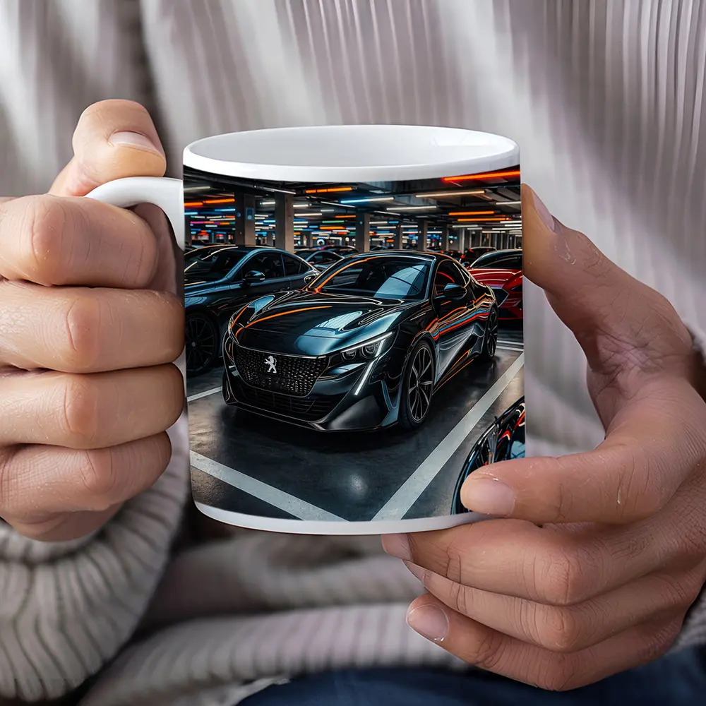 Peugeot Sport Black Car Underground Parking – Mugs
