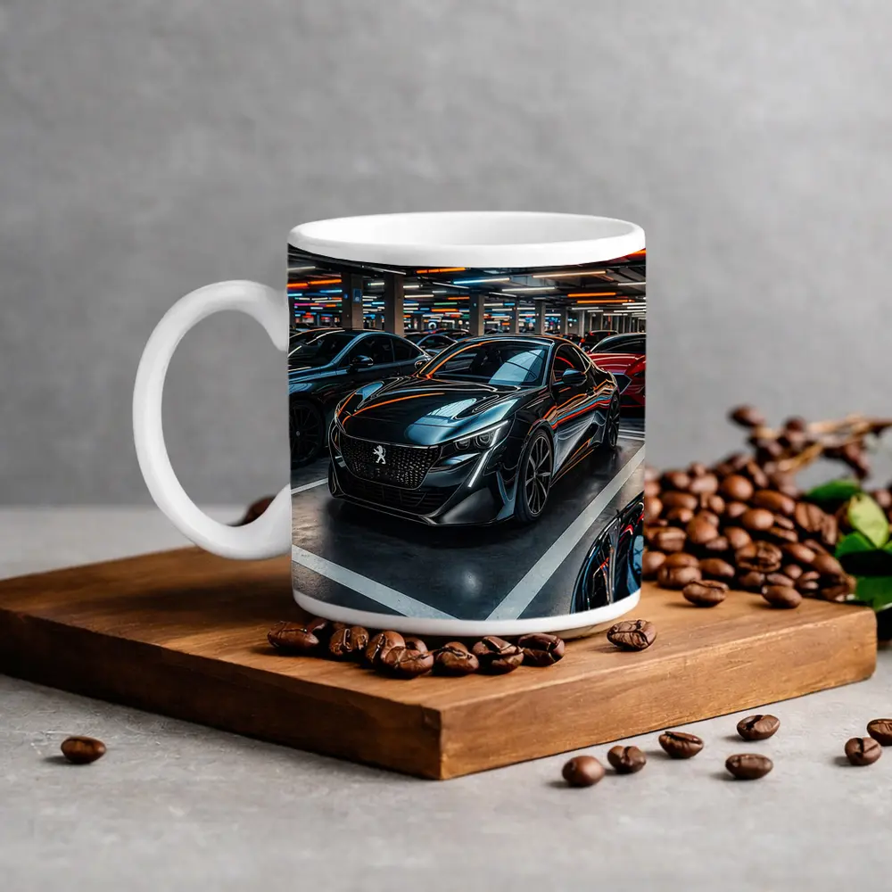 Peugeot Sport Black Car Underground Parking – Mugs