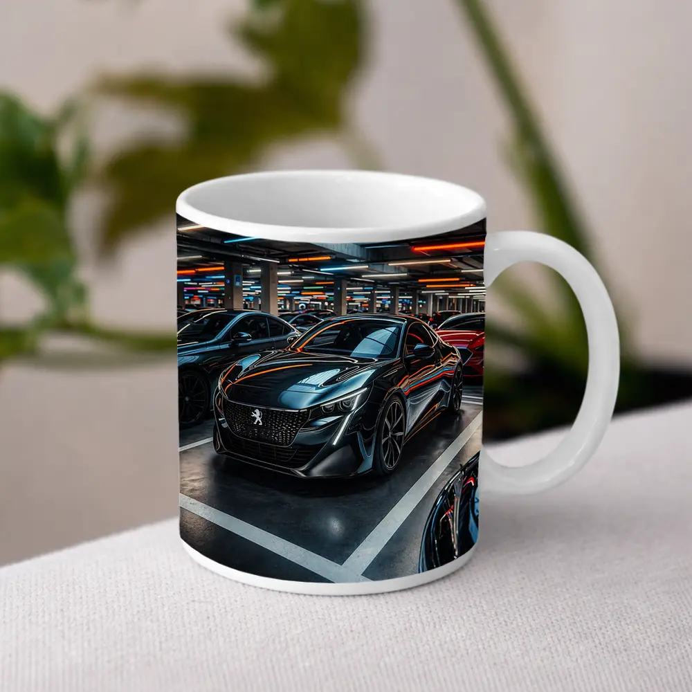 Peugeot Sport Black Car Underground Parking – Mugs