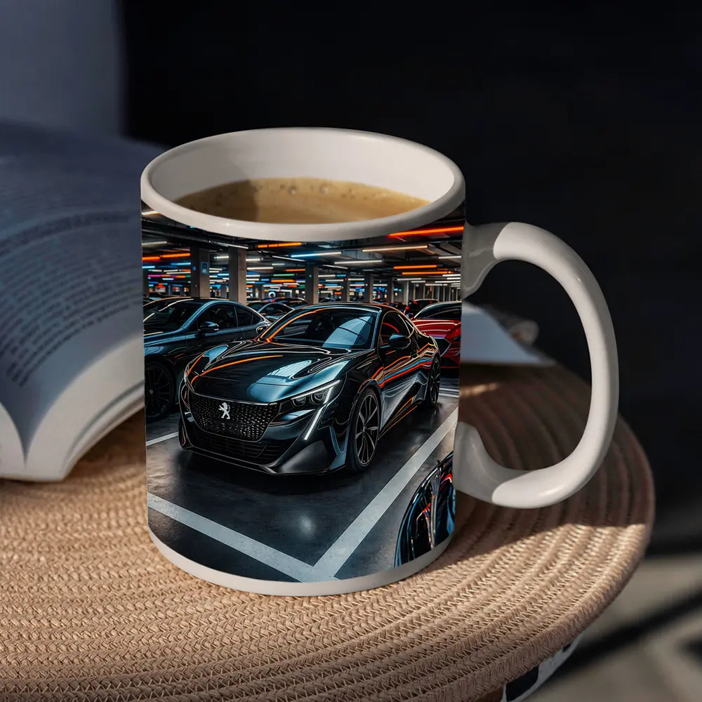 Peugeot Sport Black Car Underground Parking – Mugs