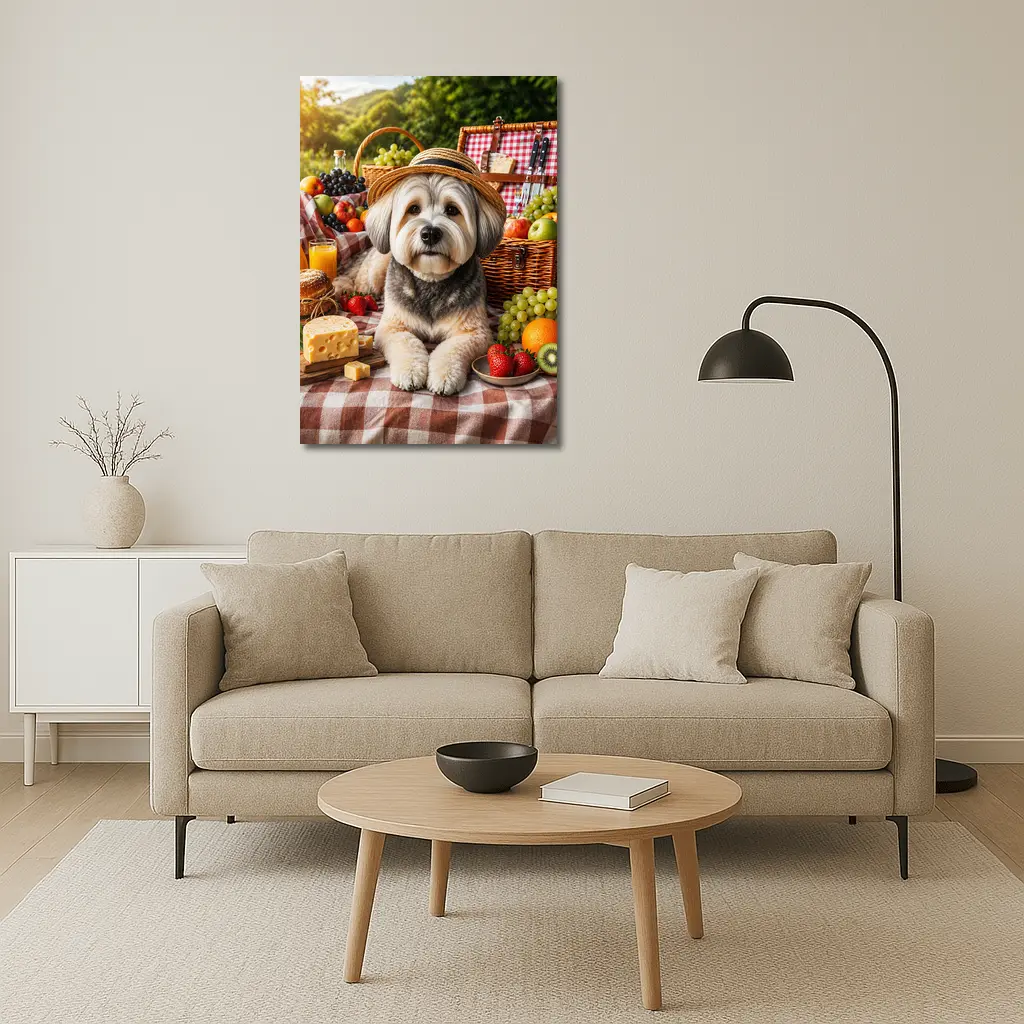 Havanese Dog Picnic Straw Hat Fruits – Wall Art