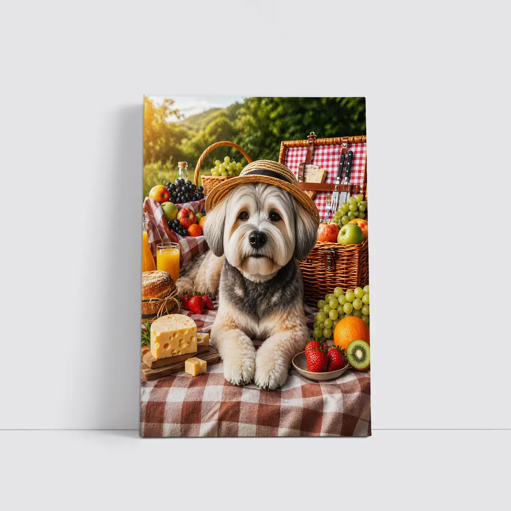 Havanese Dog Picnic Straw Hat Fruits – Wall Art