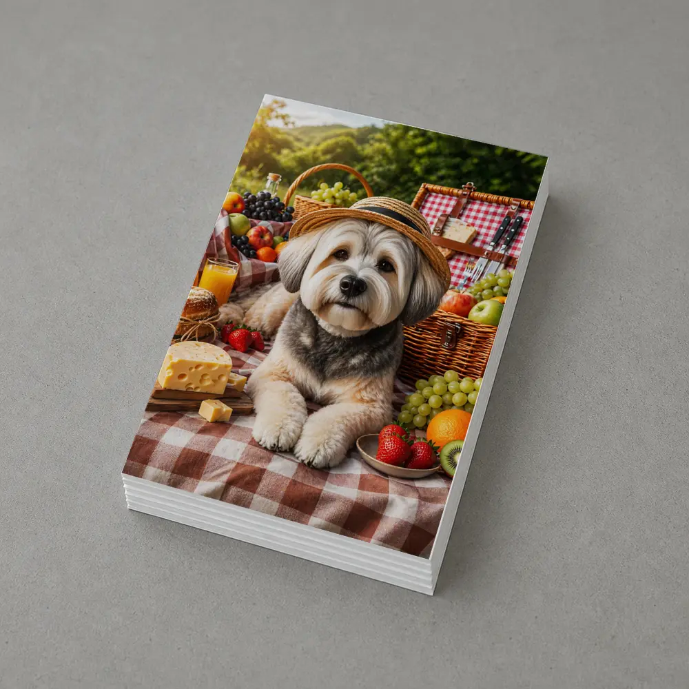 Havanese Dog Picnic Straw Hat Fruits – Postcards