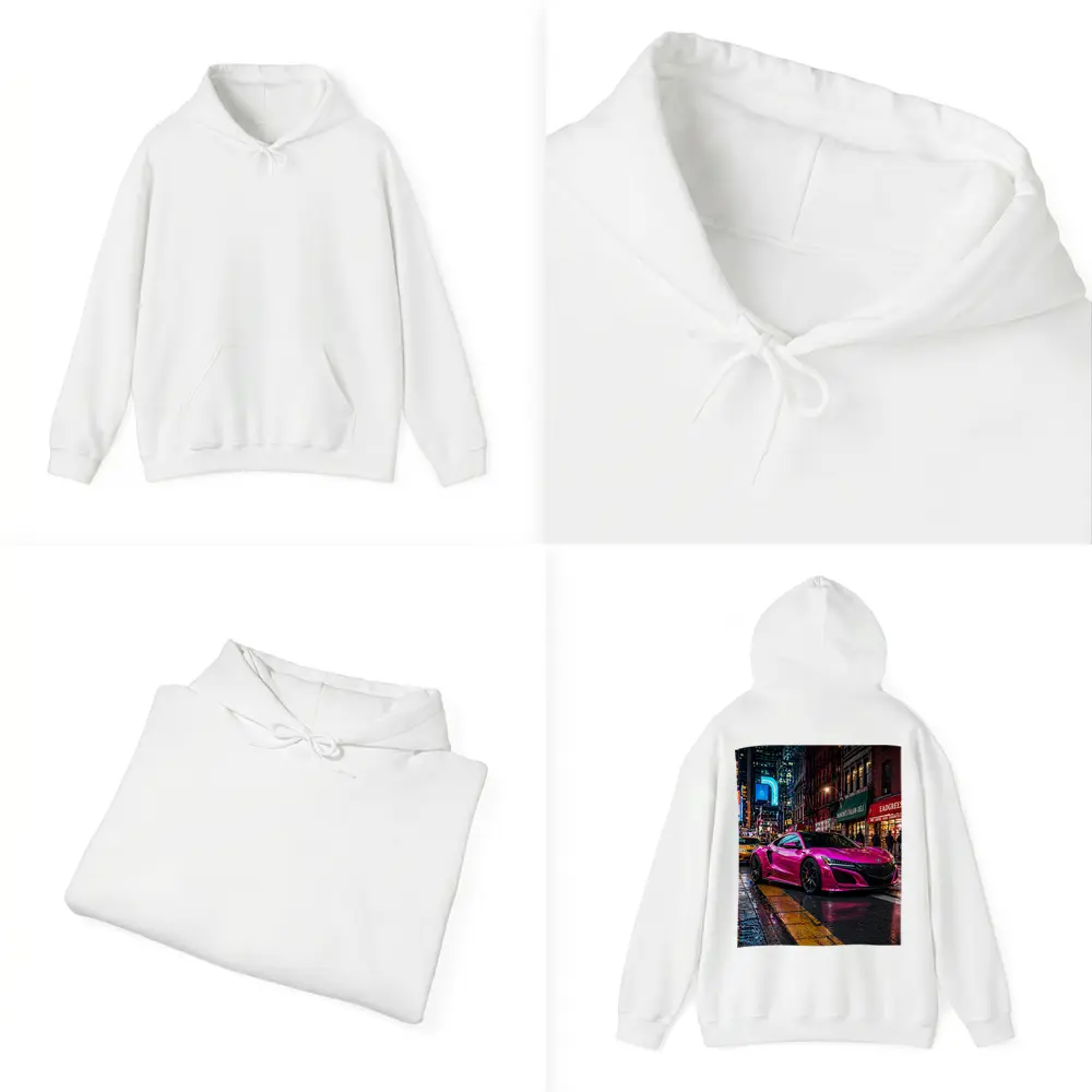 Pink Acura NSX Night City Street – Hoodies