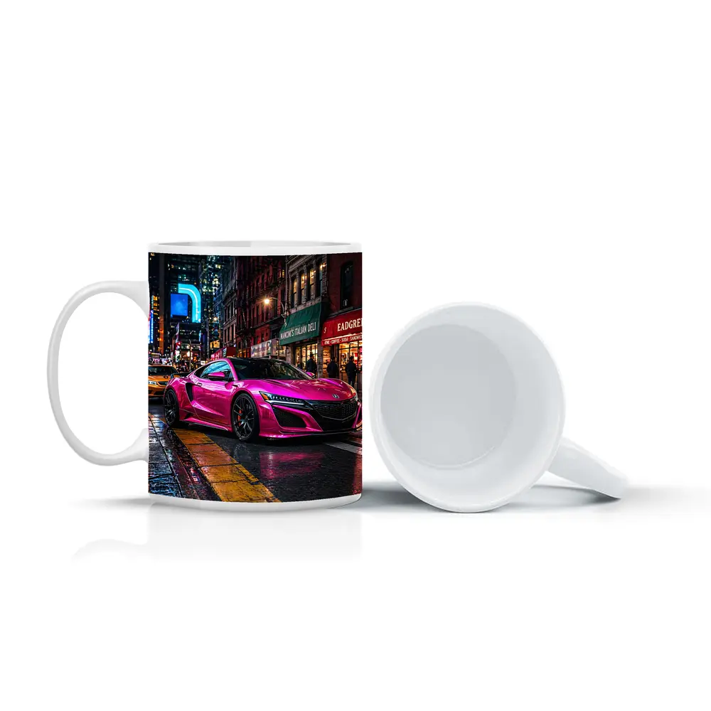 Pink Acura NSX Night City Street – Mugs