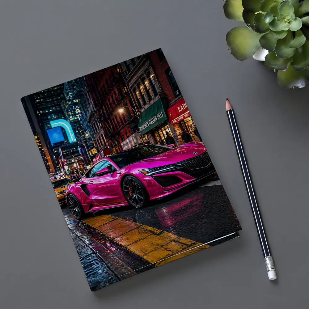 Pink Acura NSX Night City Street – Notebooks