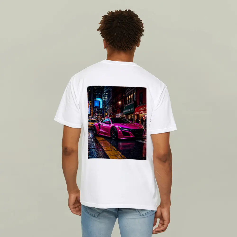 Pink Acura NSX Night City Street – T-Shirts