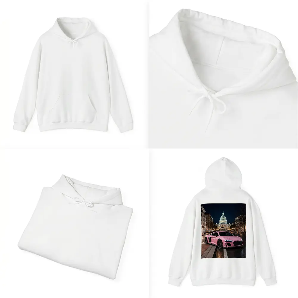 Pink Audi R8 Washington DC Night – Hoodies
