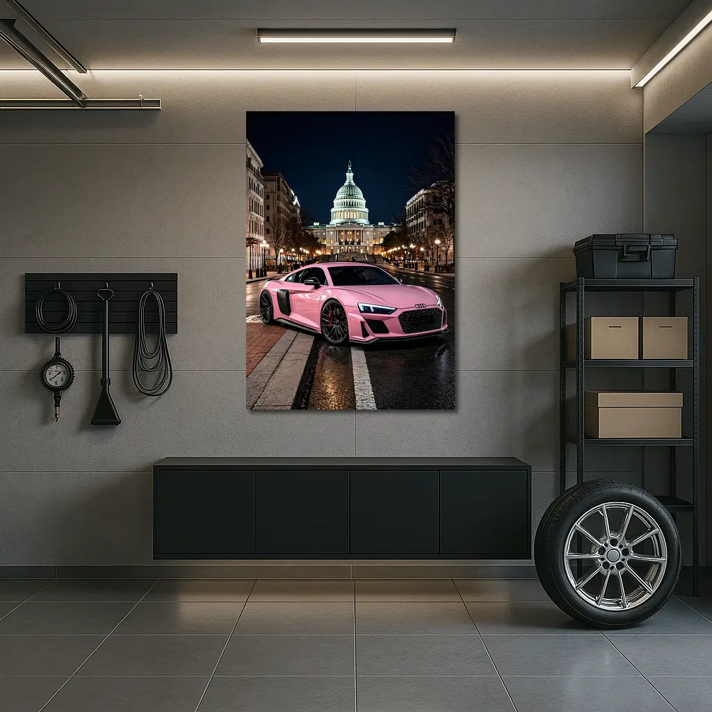 Pink Audi R8 Washington DC Night – Wall Art