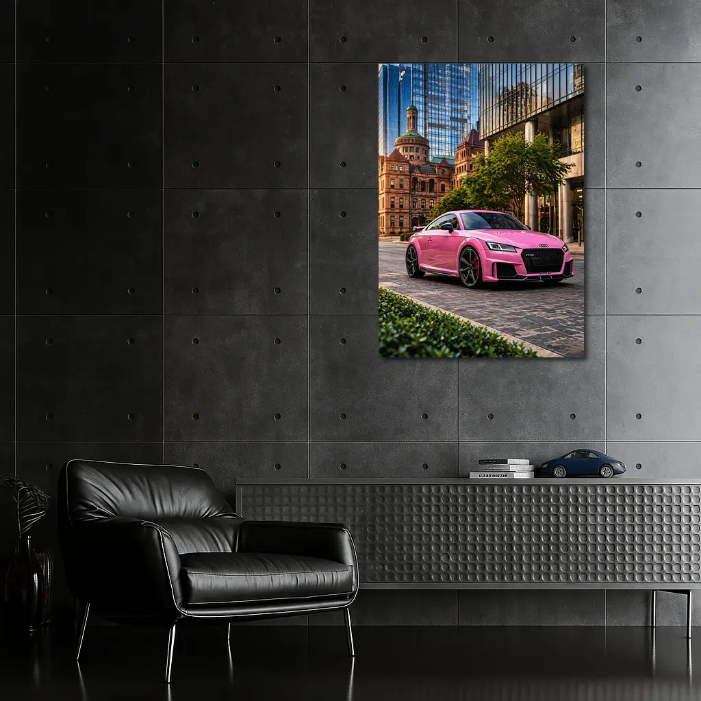 Pink Audi TT RS Urban City Setting – Wall Art