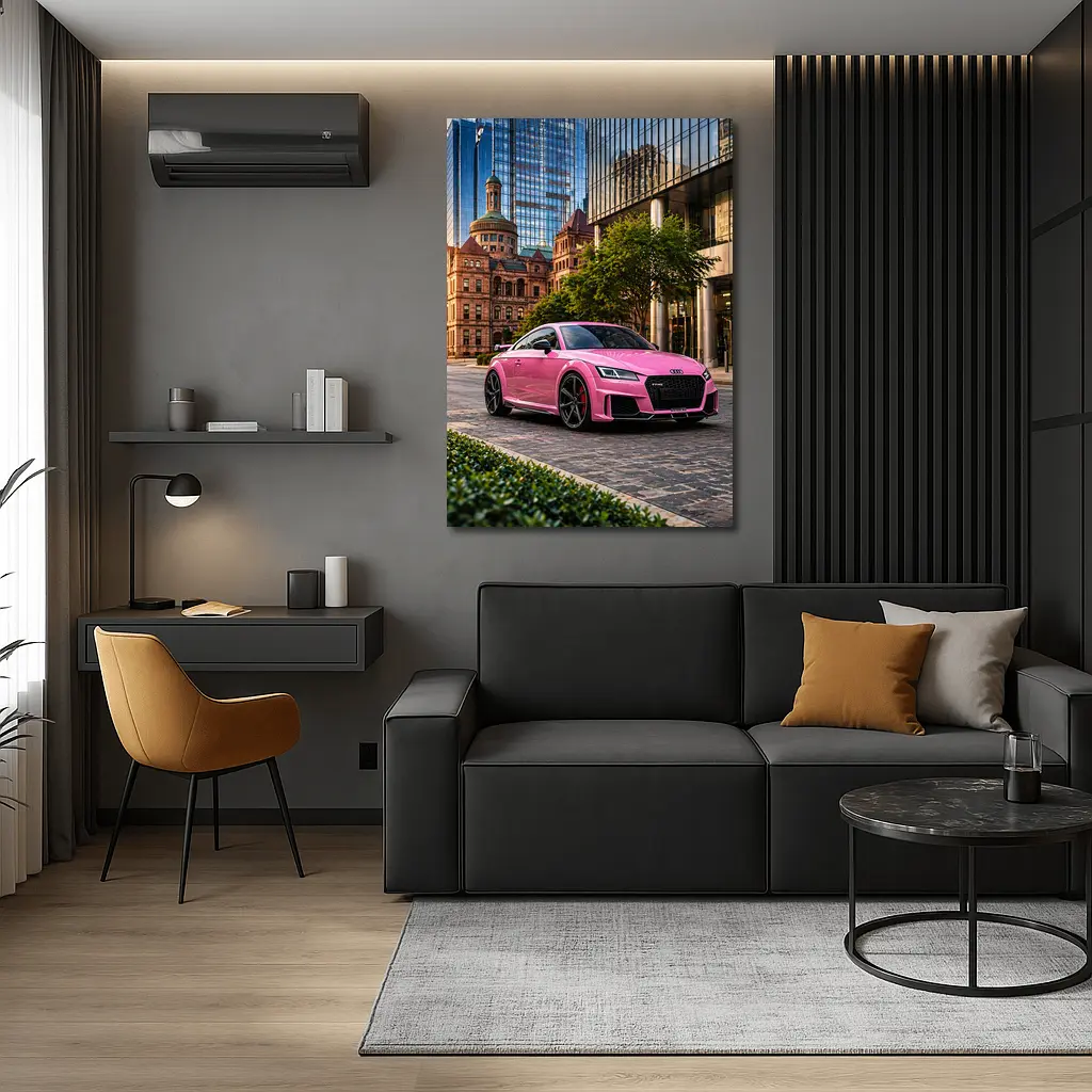 Pink Audi TT RS Urban City Setting – Wall Art