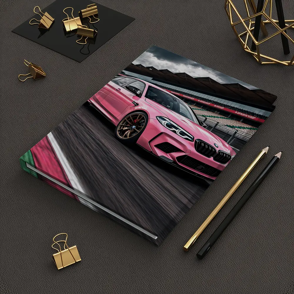 Pink BMW M5 on Racing Track – Notebooks