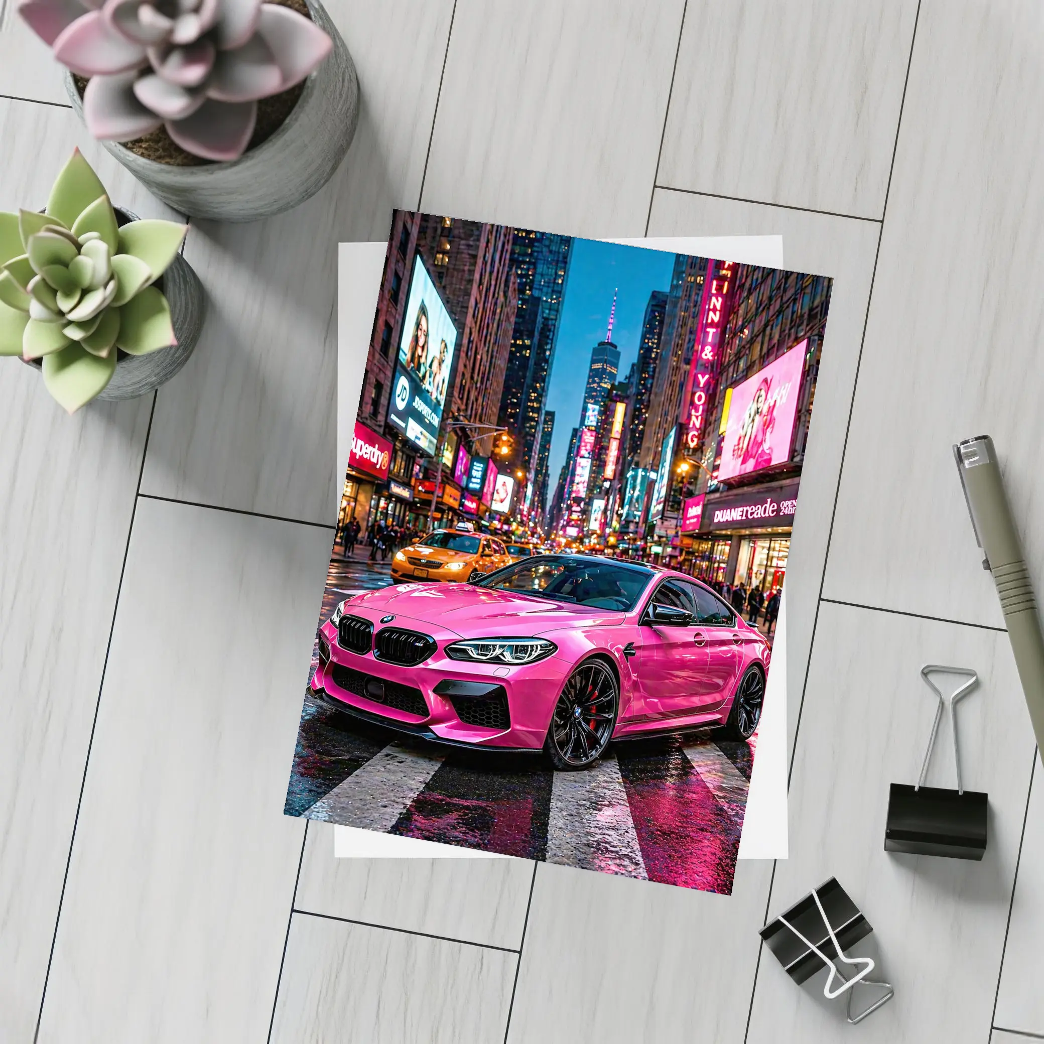 Pink BMW M6 Gran Coupe New York City – Postcards