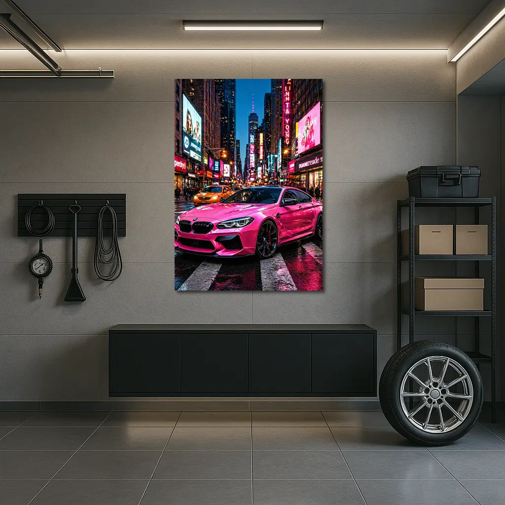 Pink BMW M6 Gran Coupe New York City – Wall Art
