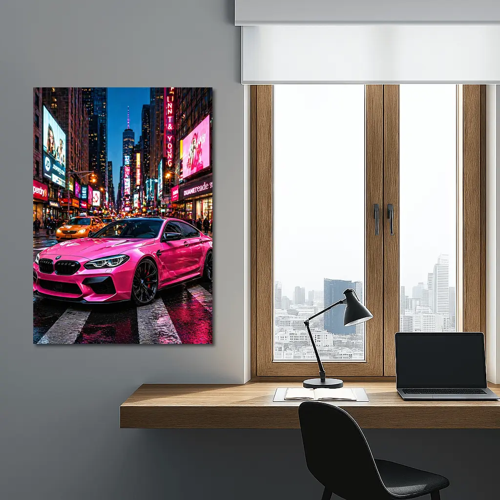 Pink BMW M6 Gran Coupe New York City – Wall Art