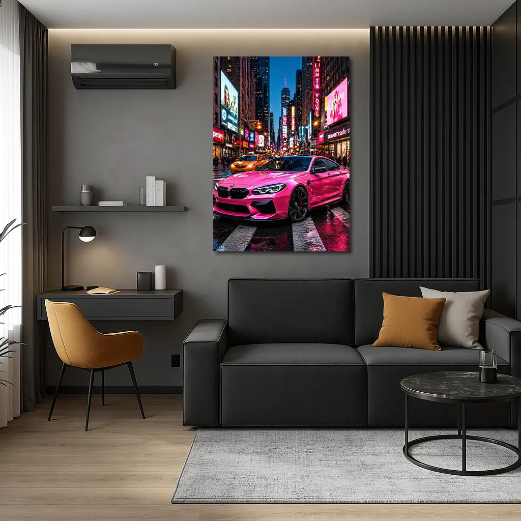 Pink BMW M6 Gran Coupe New York City – Wall Art