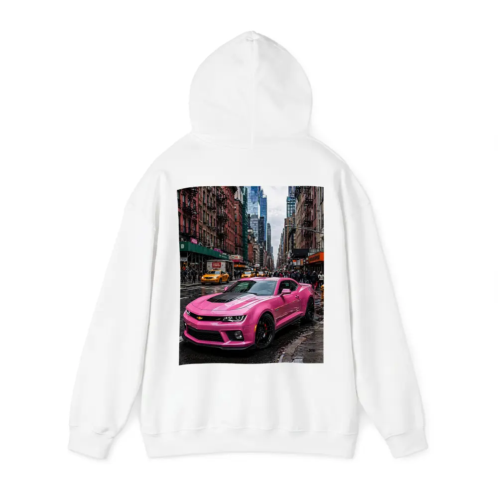 Pink Chevrolet Camaro SS New York City Streets – Hoodies