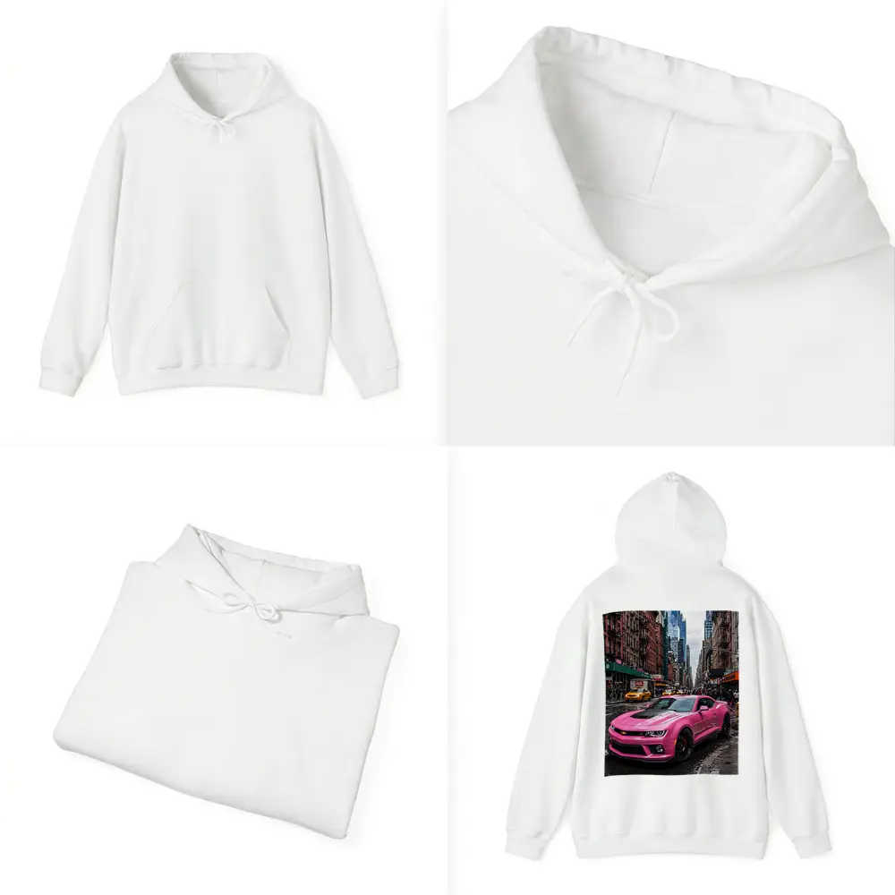 Pink Chevrolet Camaro SS New York City Streets – Hoodies