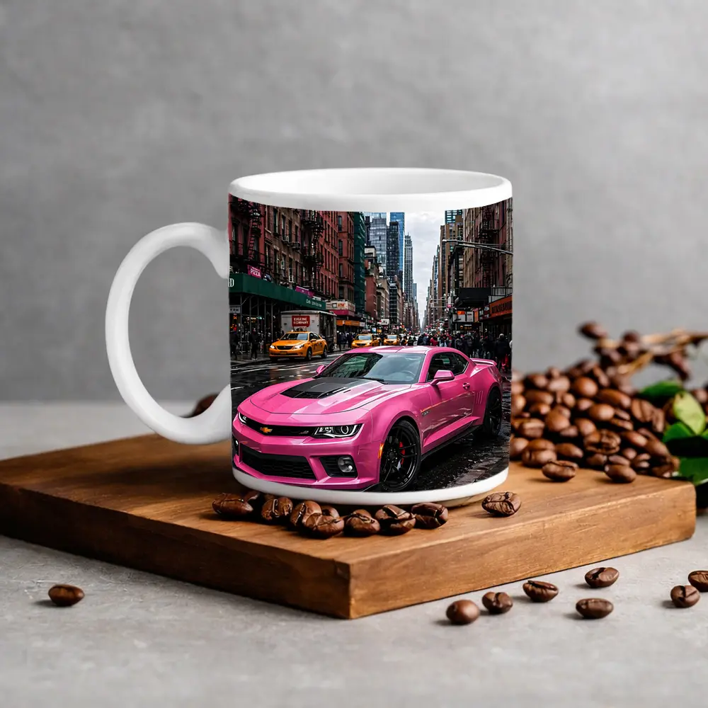 Pink Chevrolet Camaro SS New York City Streets – Mugs