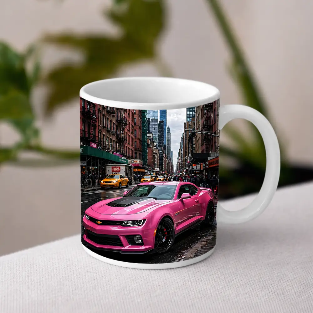Pink Chevrolet Camaro SS New York City Streets – Mugs
