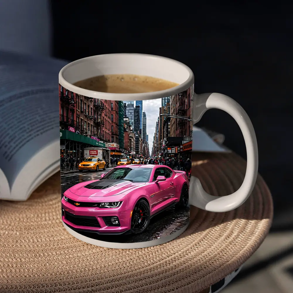 Pink Chevrolet Camaro SS New York City Streets – Mugs