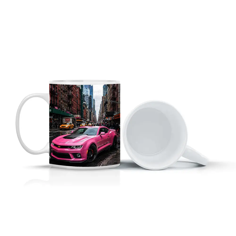 Pink Chevrolet Camaro SS New York City Streets – Mugs