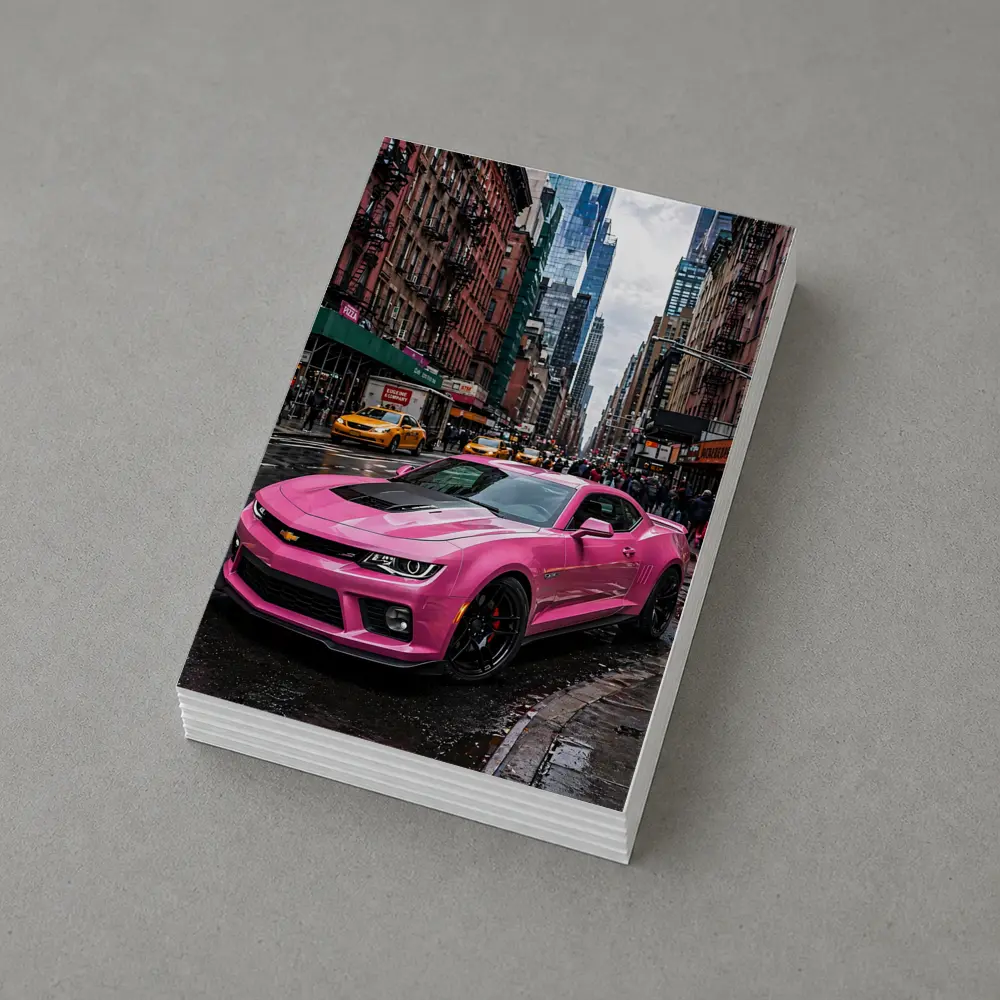 Pink Chevrolet Camaro SS New York City Streets – Postcards