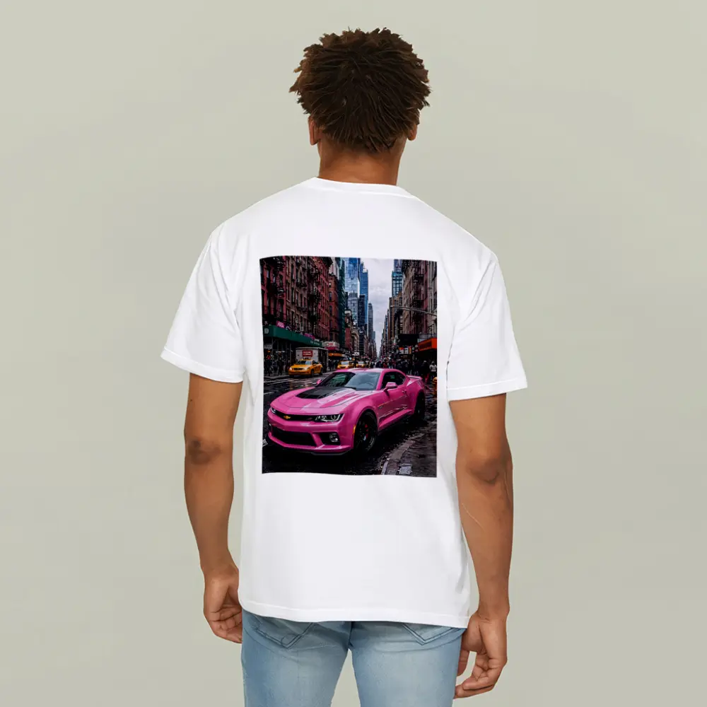 Pink Chevrolet Camaro SS New York City Streets – T-Shirts