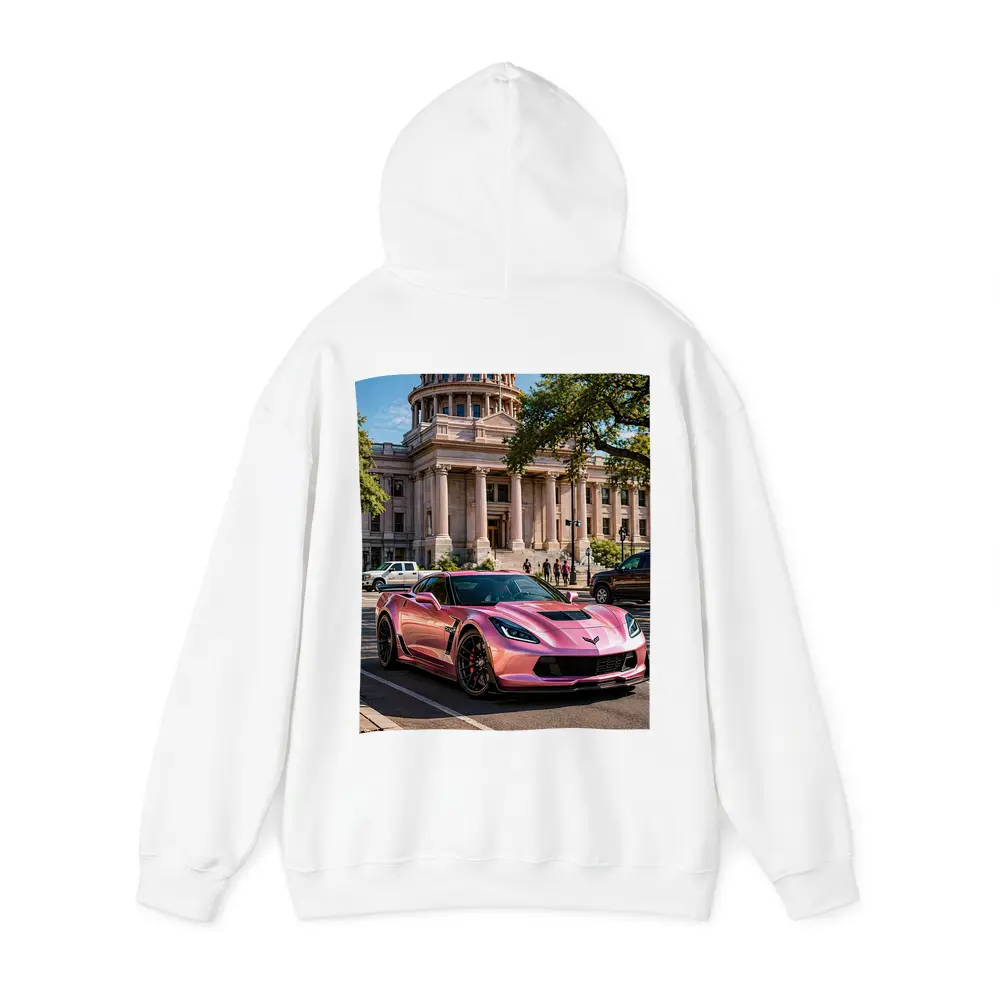 Pink Chevrolet Corvette Z06 Austin Capitol – Hoodies
