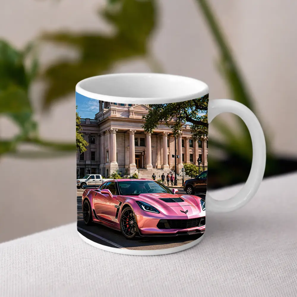 Pink Chevrolet Corvette Z06 Austin Capitol – Mugs