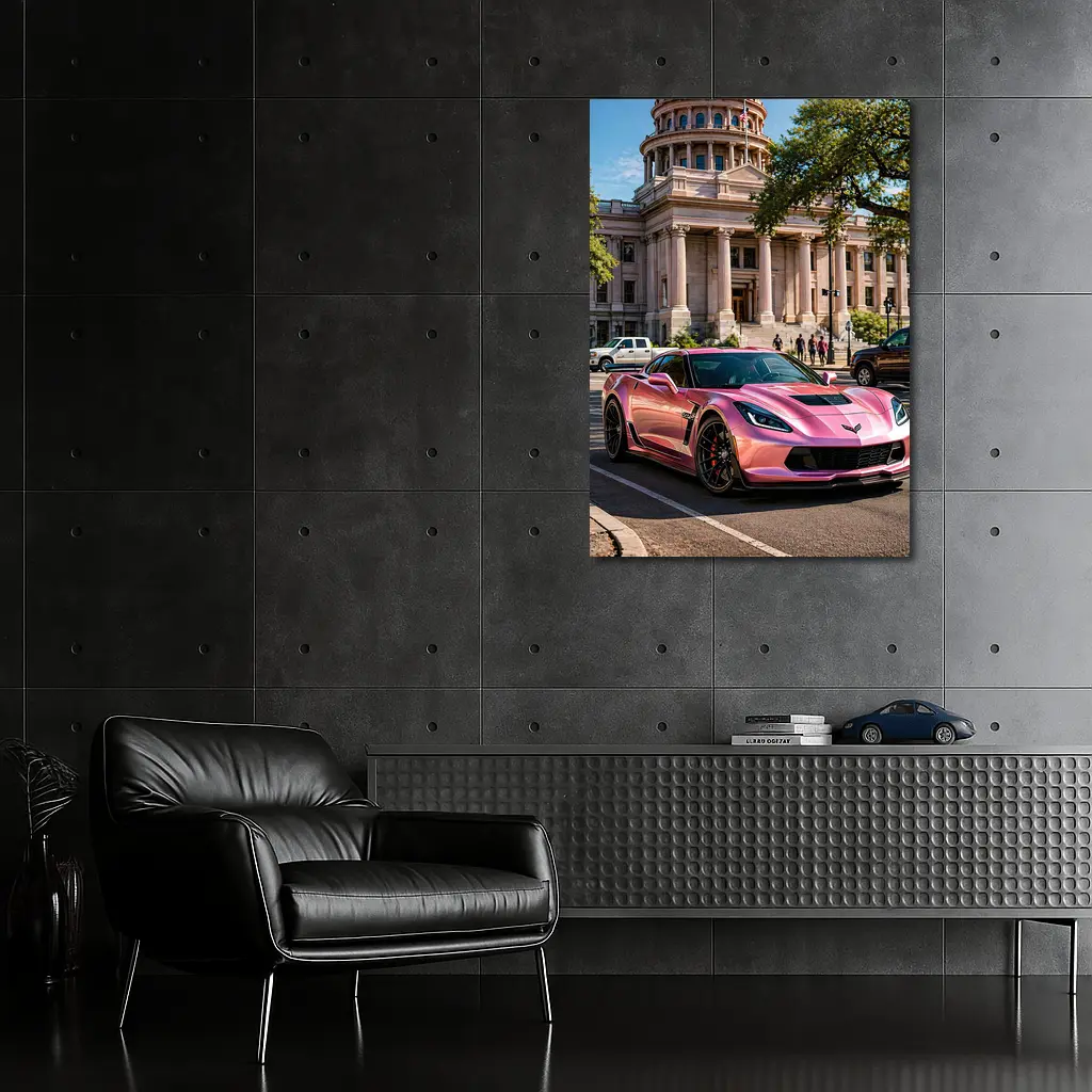 Pink Chevrolet Corvette Z06 Austin Capitol – Wall Art