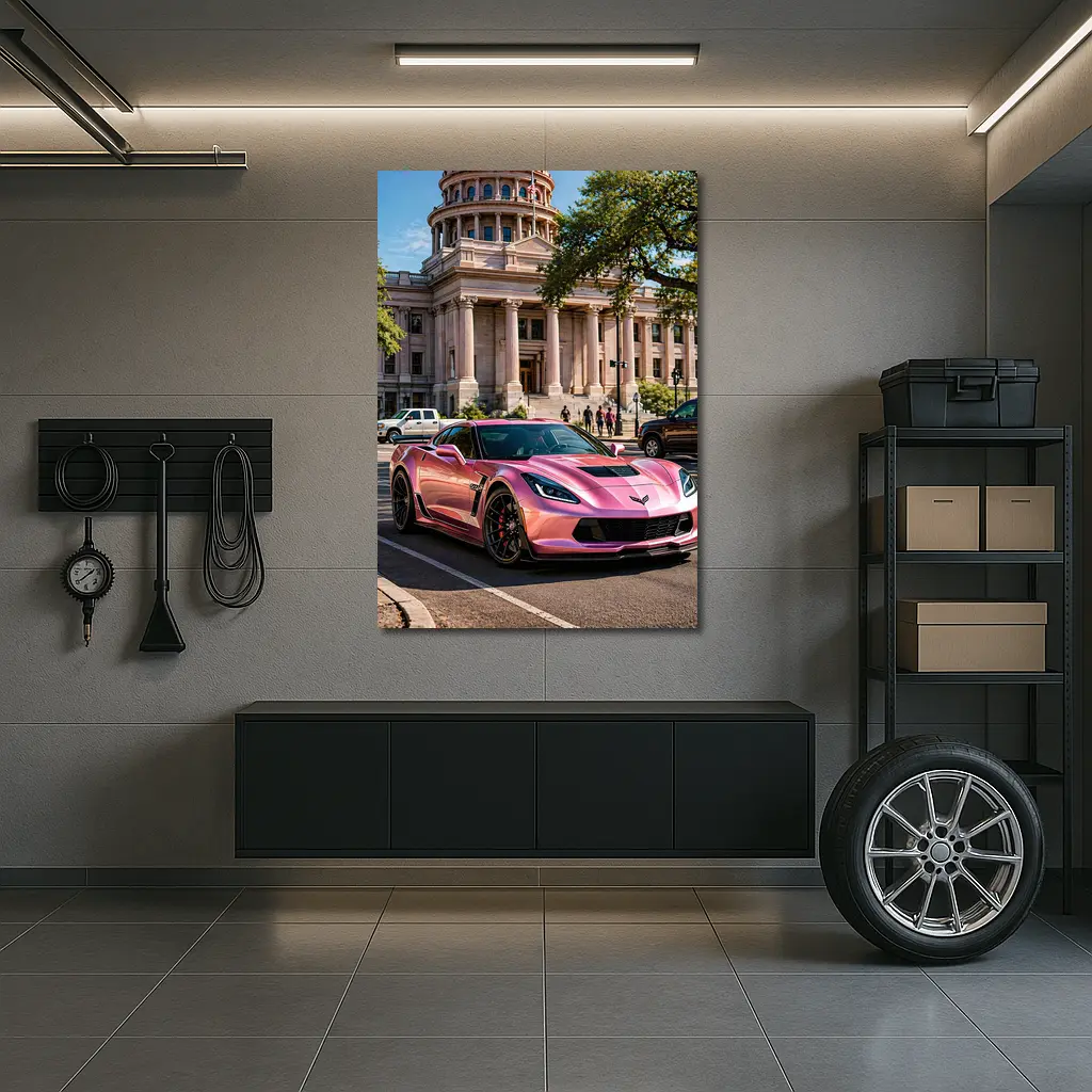 Pink Chevrolet Corvette Z06 Austin Capitol – Wall Art