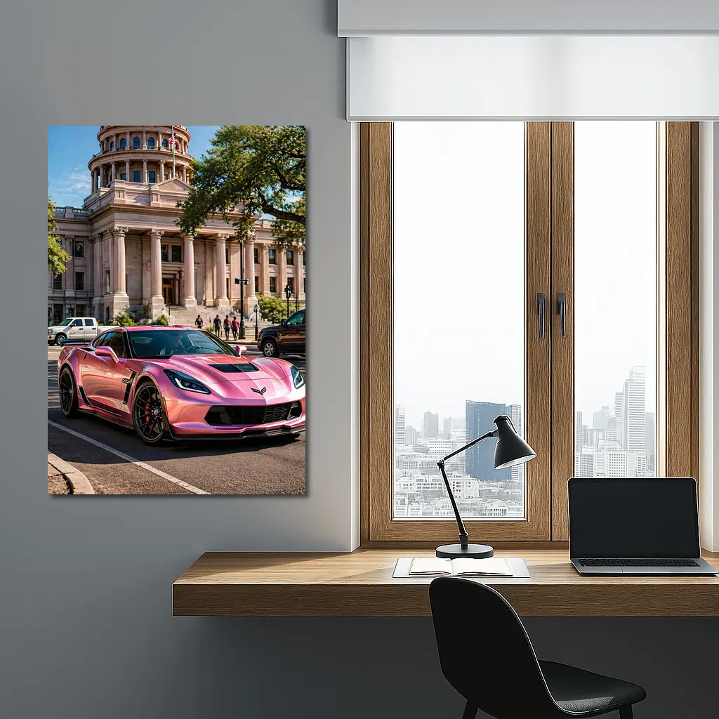 Pink Chevrolet Corvette Z06 Austin Capitol – Wall Art