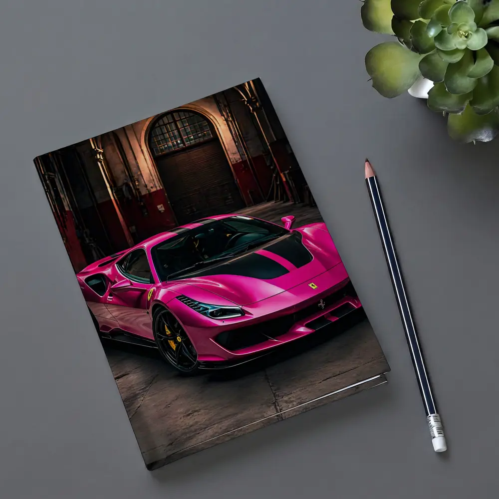 Pink Ferrari 488 GTB Industrial Garage – Notebooks