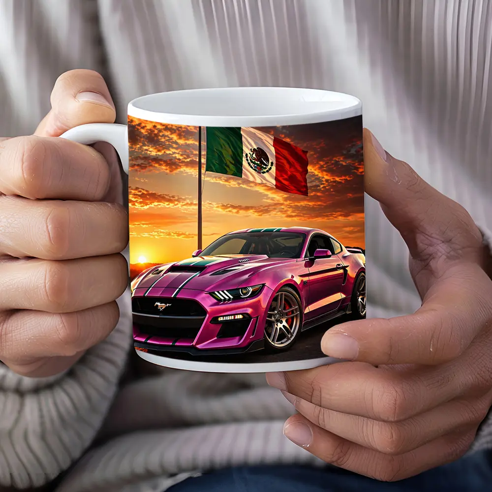 Ford Mustang GT Mexico Flag Sunset – Mugs