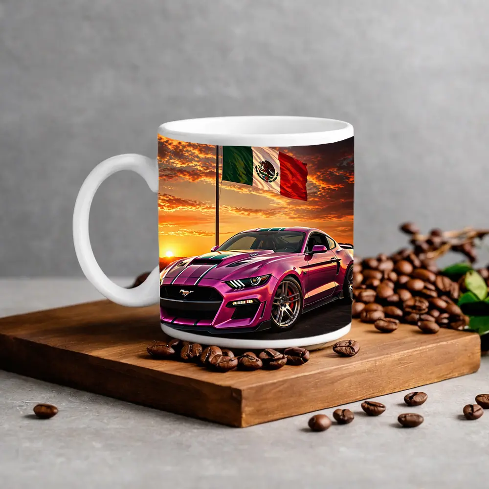 Ford Mustang GT Mexico Flag Sunset – Mugs