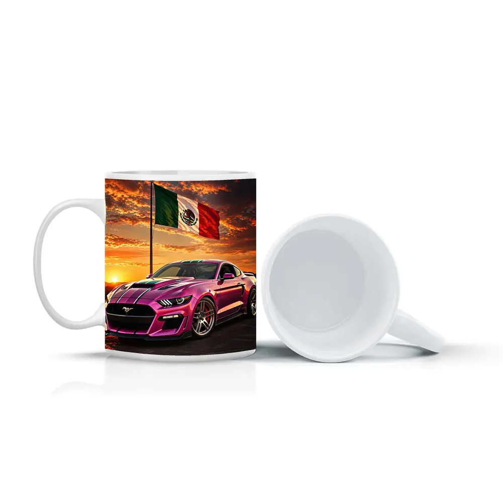 Ford Mustang GT Mexico Flag Sunset – Mugs
