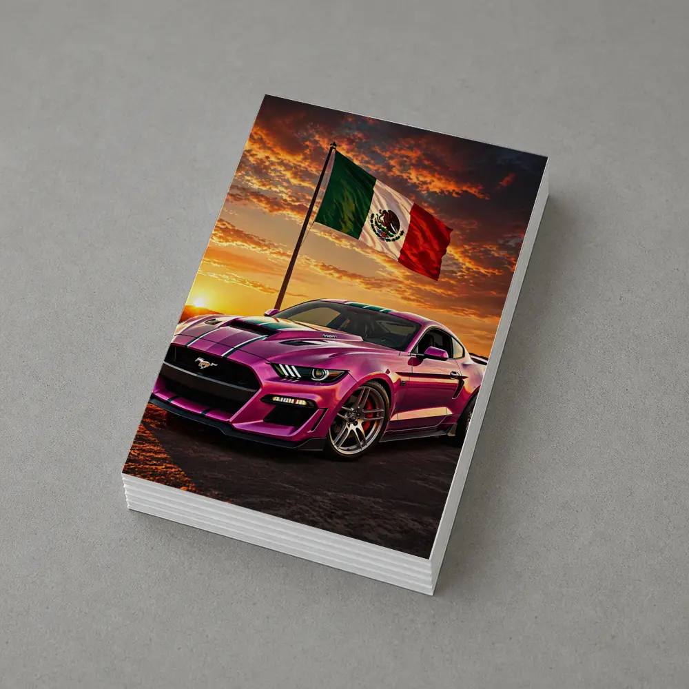 Ford Mustang GT Mexico Flag Sunset – Postcards