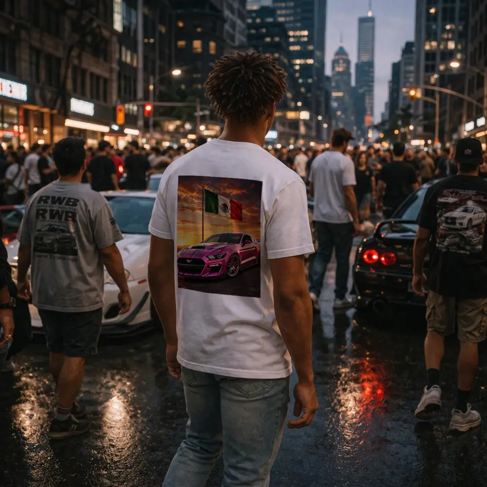 Ford Mustang GT Mexico Flag Sunset – T-Shirts