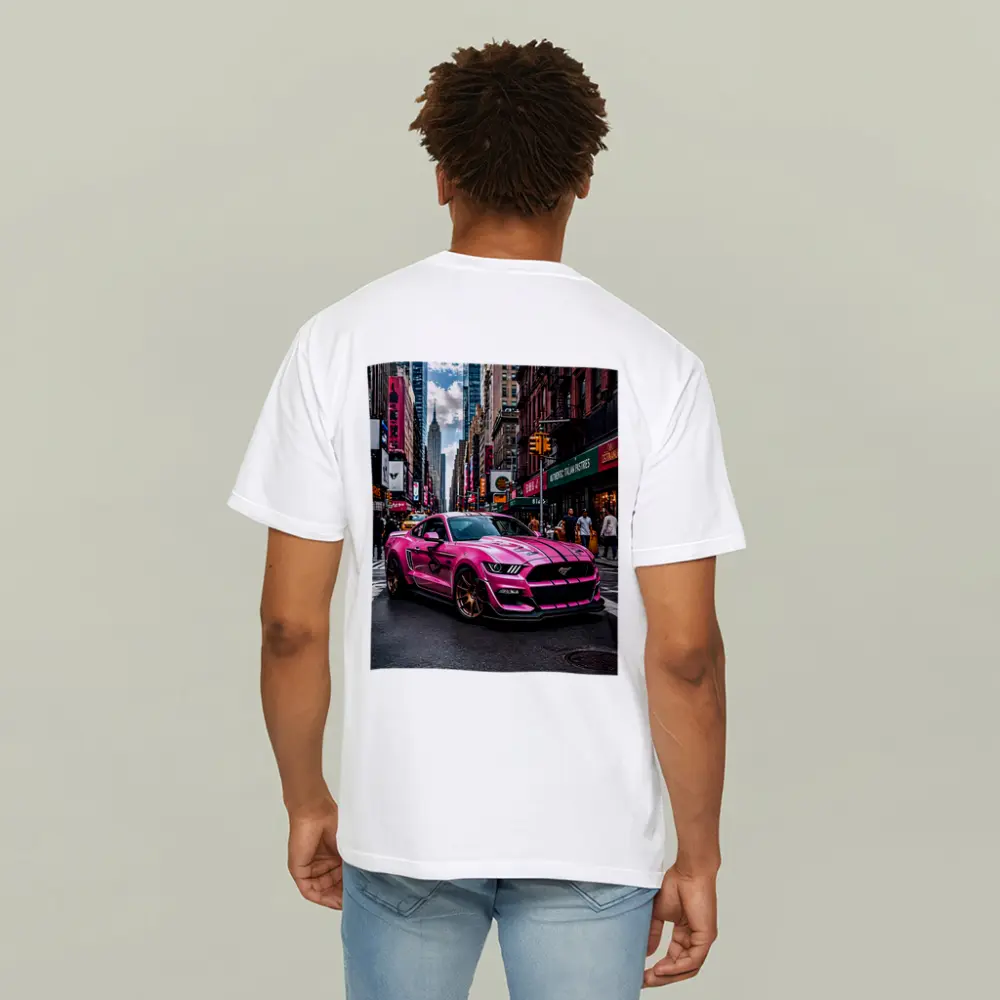 Pink Ford Mustang Mach One New York City – T-Shirts