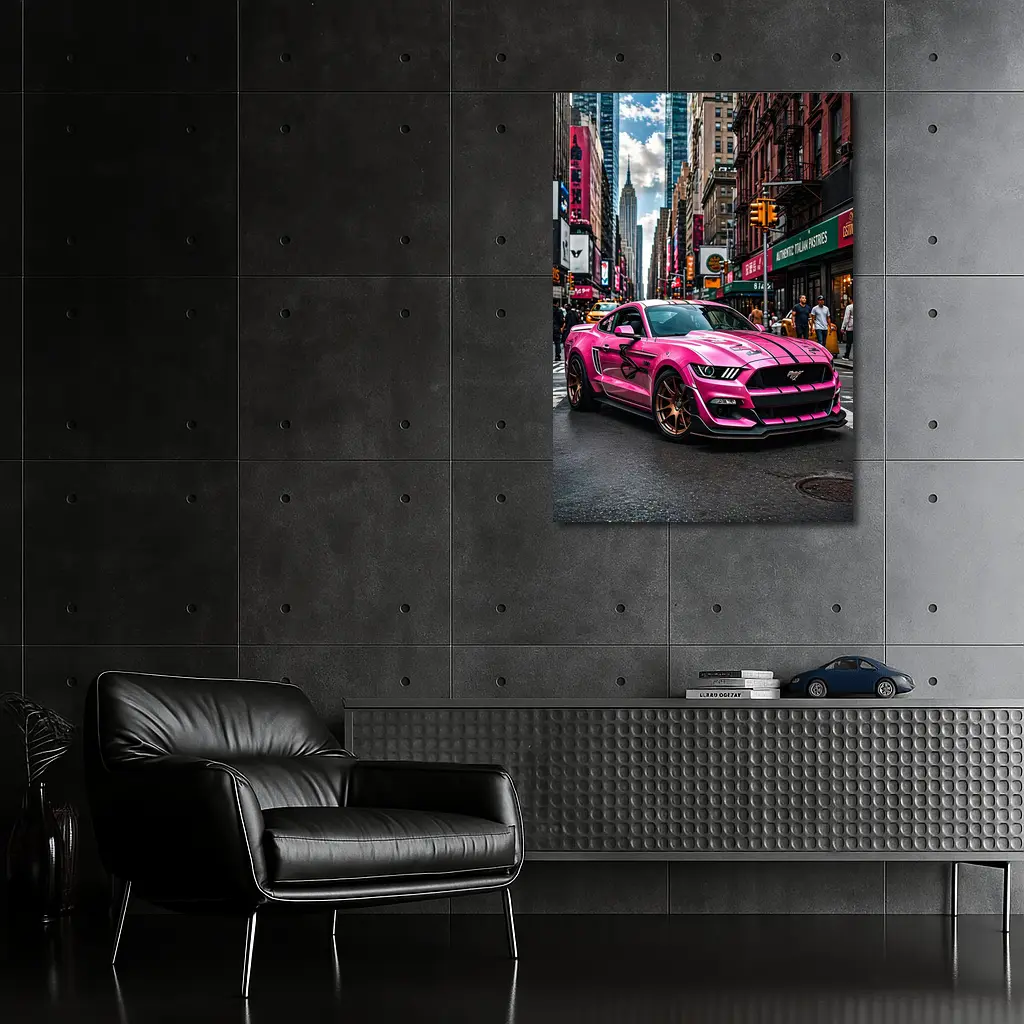 Pink Ford Mustang Mach One New York City