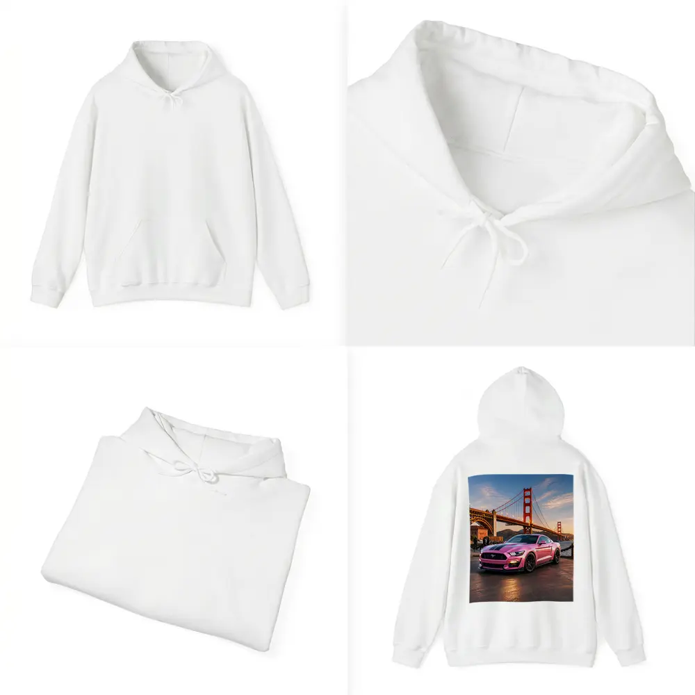 Pink Ford Mustang Golden Gate Bridge – Hoodies