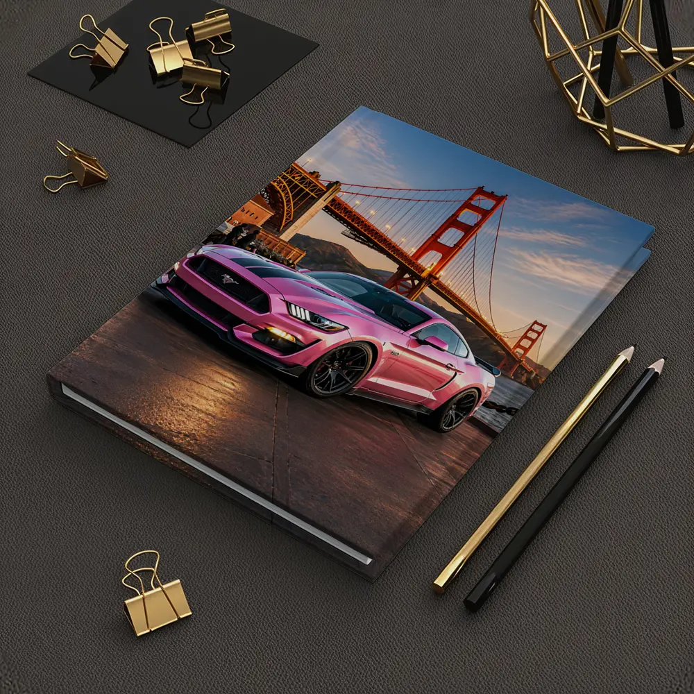Pink Ford Mustang Golden Gate Bridge – Notebooks