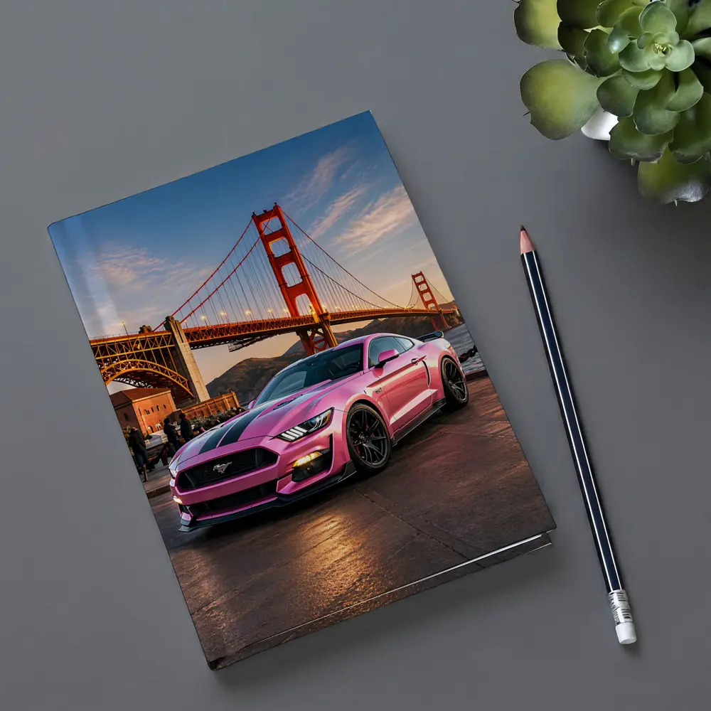Pink Ford Mustang Golden Gate Bridge – Notebooks