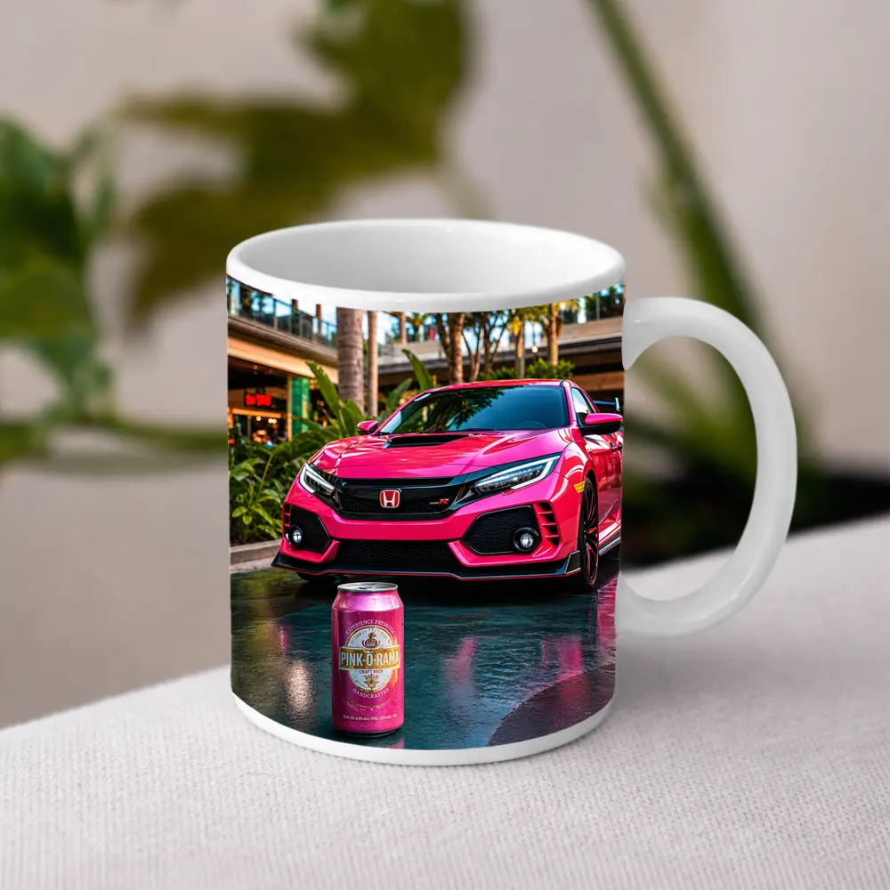 Honda Civic Type R Pink Tropical Mall Setting – Mugs