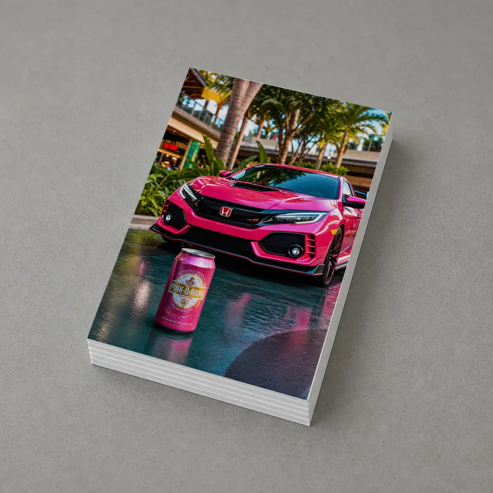 Honda Civic Type R Pink Tropical Mall Setting – Postcards