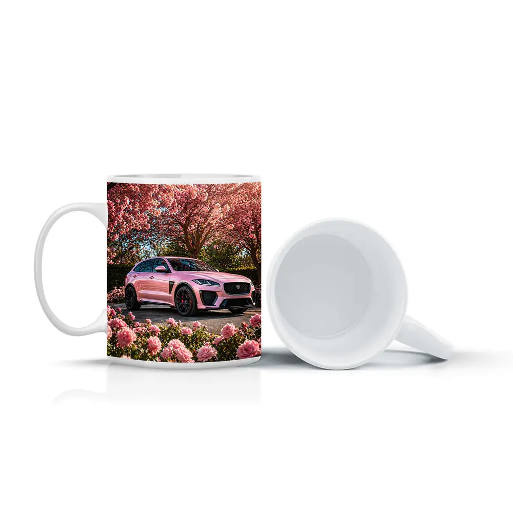 Pink Jaguar F-Pace SVR Among Pink Roses – Mugs