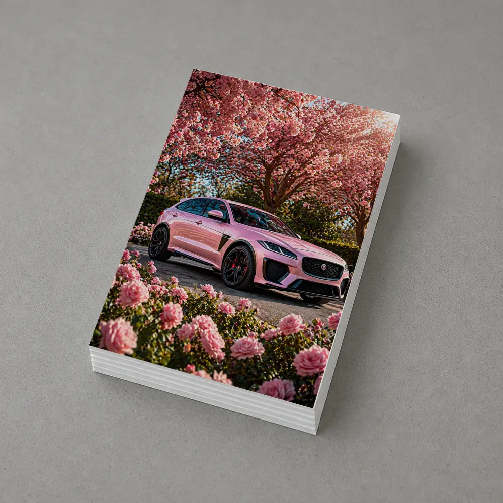 Pink Jaguar F-Pace SVR Among Pink Roses – Postcards