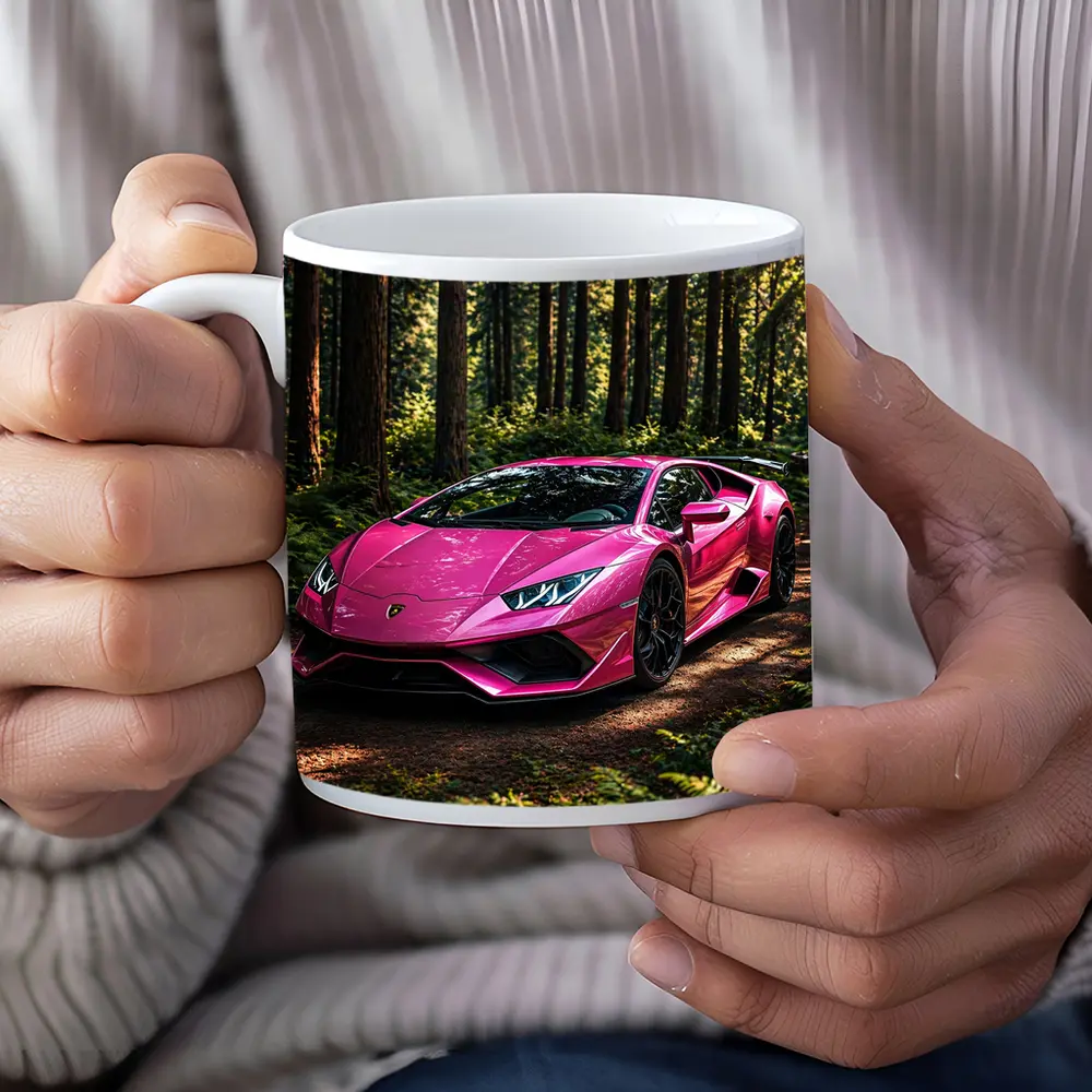 Pink Lamborghini Huracan Forest Dirt Road – Mugs