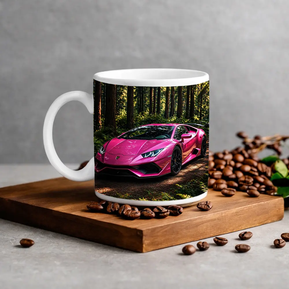 Pink Lamborghini Huracan Forest Dirt Road – Mugs